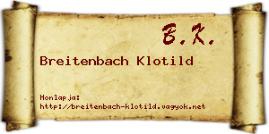 Breitenbach Klotild névjegykártya